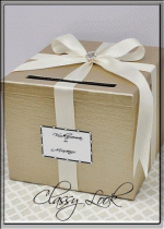 Кутия за пожелания за сватба в златно- модел Gentle Gold